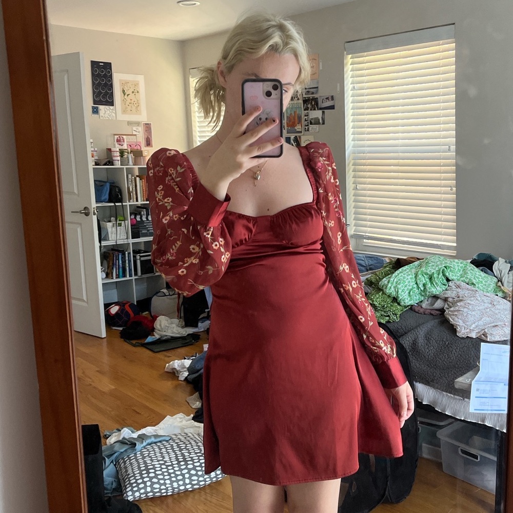 danielle bernstein maroon dress